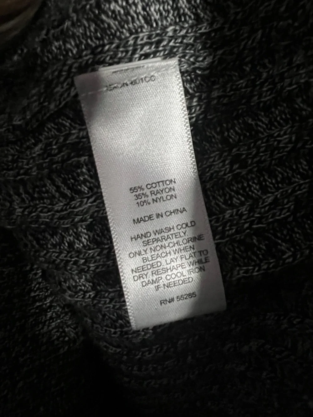 Express Women's Heathered Gray Ribbed Deep V-Neck Sweater - Picture 4 of 4